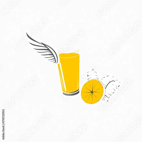 Fresh turmeric and ginger wellness shot flight