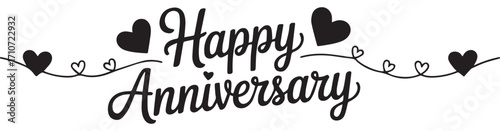 Happy Anniversary script text celebration love
