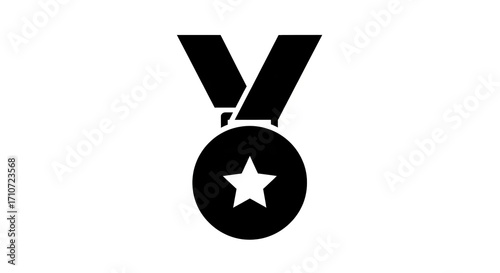 Medal icon symbol isolated white background