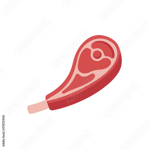 Illustration of a lamb chop. Meat Protein, KETO Diet Food.