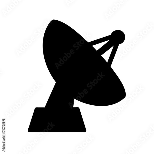 A Silhouette of a Satellite Dish or Radar Antenna for Communication