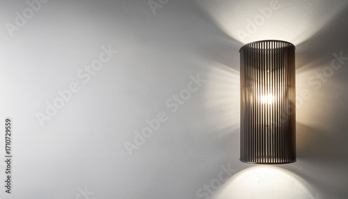 Modern Loft Style Illuminated By A Sleek Wall Sconce White Background