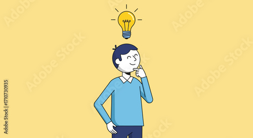 Brainwave An Illustration of a Man with a Lightbulb Idea