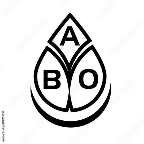  ABO creative circle letter logo concept. ABO letter design.
