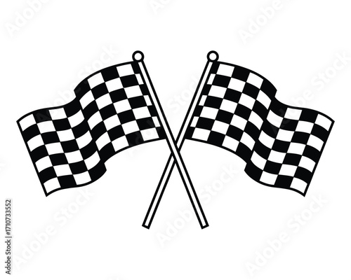 Black and White Racing Flags Crossed A Symbol of Victory and Completion
