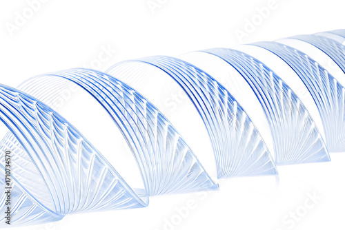 abstract light blue 3d background with glass isolated on white background, png, ai generated