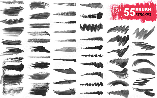 Wallpaper Mural Vector watercolor brush strokes clipart Torontodigital.ca