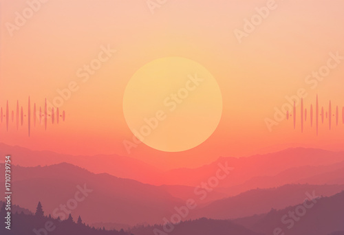 Gradient Sunset Podcast Background Template