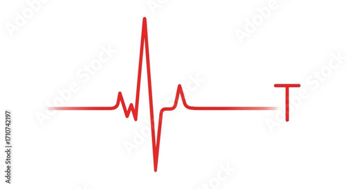 Red heartbeat ekg line vector illustration for medical healthcare and science presentation and design needs