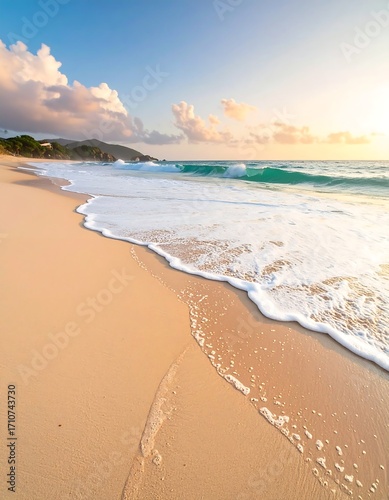Golden beach sunrise
