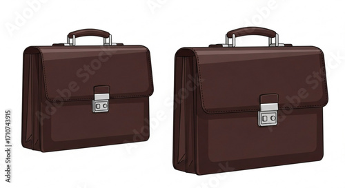 Brown leather briefcase business bag for men and women professional office work document carrier stylish design