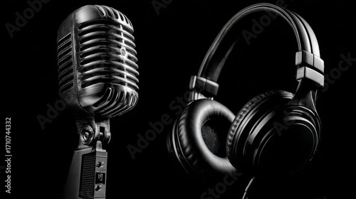 Podcasting action engaging conversations in studio audio content creation creative environment close-up viewpoint
