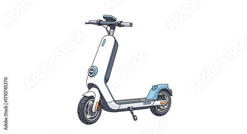 White electric scooter personal transportation vehicle eco friendly urban mobility solution for commuters