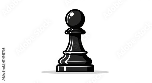 Black chess pawn vector illustration for strategic game design and board game asset creation with ai