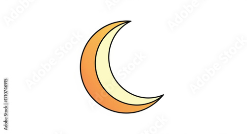 Crescent moon vector illustration celestial night sky astrology astronomy lunar phase half moon graphic design element