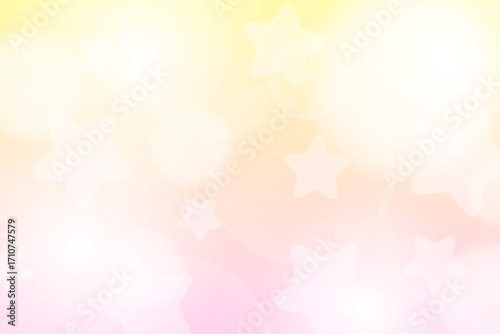 ファンシーでかわいいピンクと黄色の星柄背景イラスト