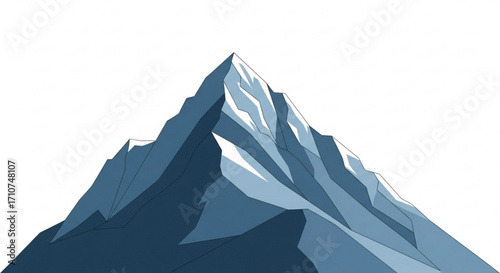 Mountain peak vector illustration for adventure travel and outdoor landscape design element isolated on white
