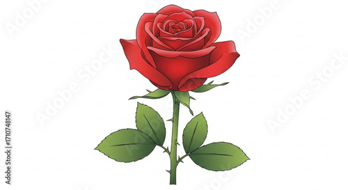 Beautiful red rose flower drawing illustration for valentine day and love related design projects use 100 char
