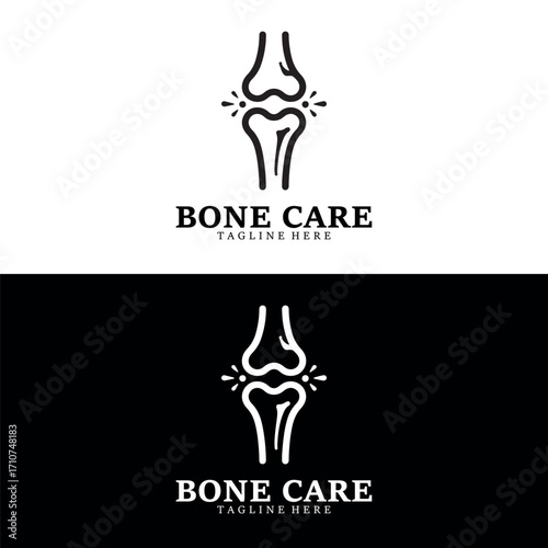 Bone Care Logo Design – Orthopedic Medical Knee Joint Health Icon
