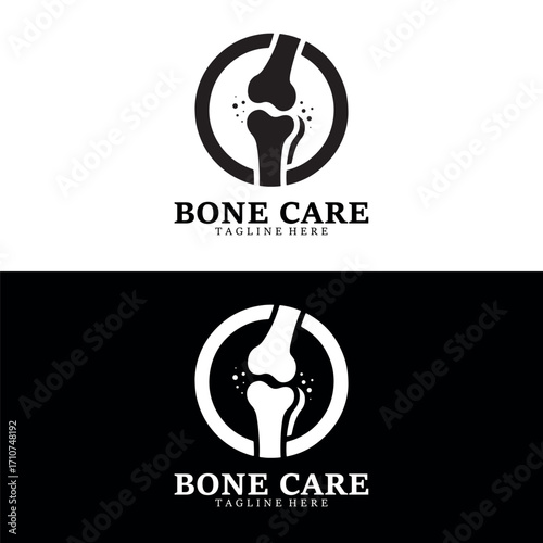 Bone Care Logo Design – Orthopedic Medical Knee Joint Health Icon