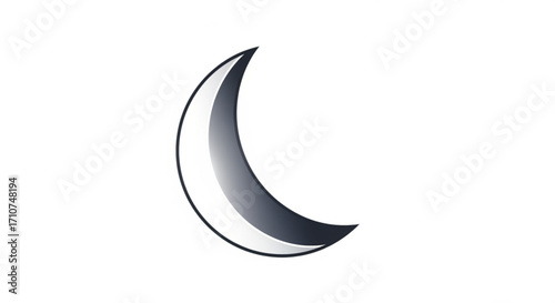 Crescent moon vector illustration with gradient effect for astronomy and islamic design projects use 100