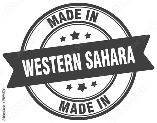 Made in Western Sahara round sign. Made in Western Sahara stamp.