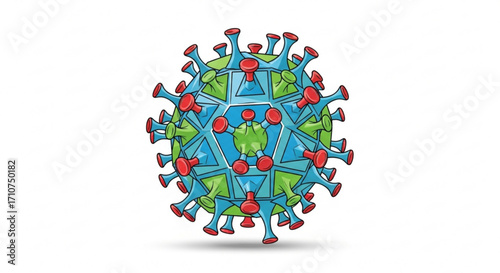 Illustration of coronavirus covid pandemic virus disease infection medical health risk research study 3d model
