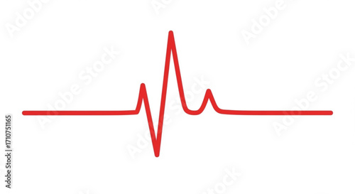 Red heartbeat pulse line vector illustration for medical and healthcare concept design and graphic elements