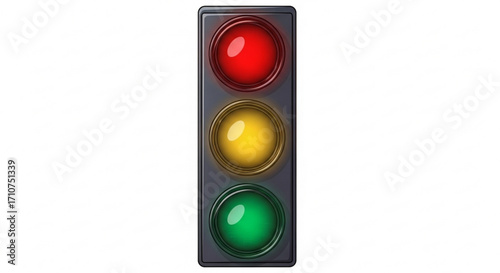 Traffic light signal red yellow green vector illustration for transportation and safety concept design element