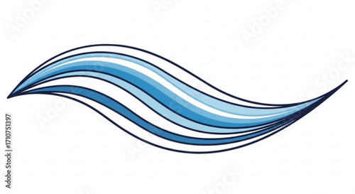 Abstract flowing wave vector design in blue tones for graphic design projects and artistic backgrounds usage