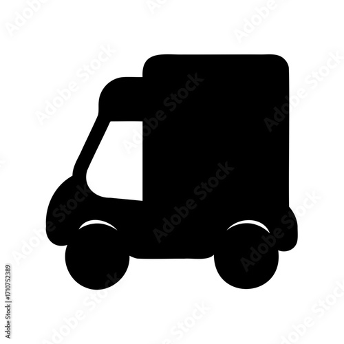 Silhouette of a Delivery Truck for Shipping and Moving Services Illustration