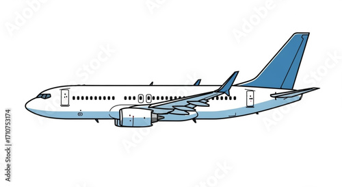 Boeing airplane transportation travel aviation commercial jet airliner flight aircraft design illustration vector
