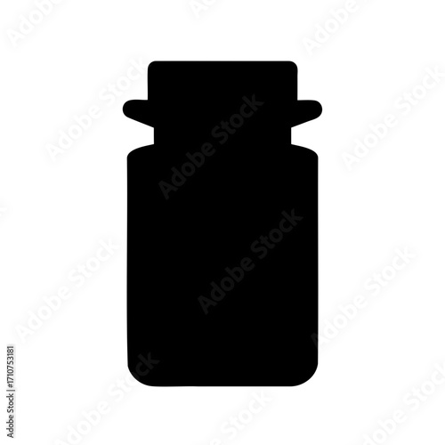 A silhouette of a bottle with a stopper for storing liquids