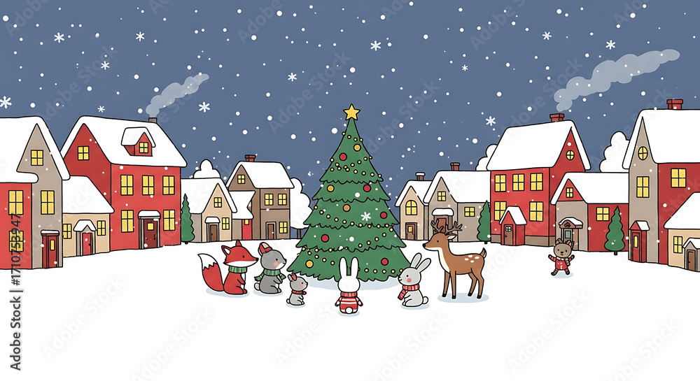 Naklejka premium simple christmas illustration