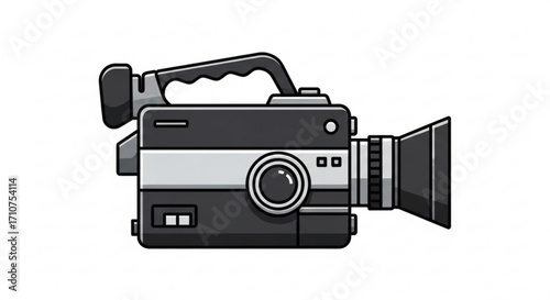 Vintage video camera camcorder old school movie camera recording device film camera retro camera equipment