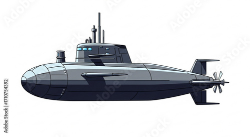 Explore the depths with this detailed submarine vector illustration for your project needs today download now