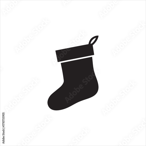 black silhouette of a Christmas Stocking