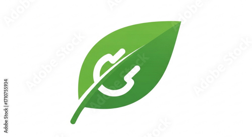 Green energy leaf power icon vector illustration for renewable and sustainable resources concept design