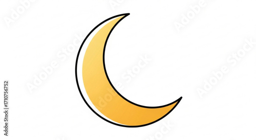 Crescent moon vector illustration graphic design element astrology night sky celestial phase lunar cycle art 100