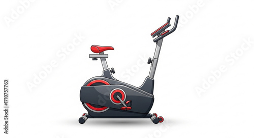 Illustration of stationary exercise bike for home workout fitness cardio training and healthy lifestyle equipment