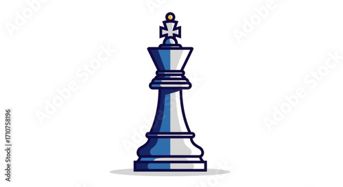 King chess piece vector illustration for strategy games and board game design element artwork for print and web