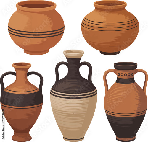 clay jug on a brown background