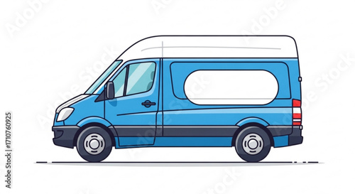Blue delivery van, transportation, logistics, cargo, shipping, service, commercial vehicle, distribution, transport