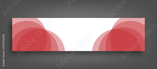 red and white abstract linkedin banner design template