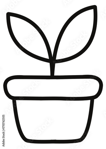 Minimalist indoor plant growth illustration in home environment - top view design