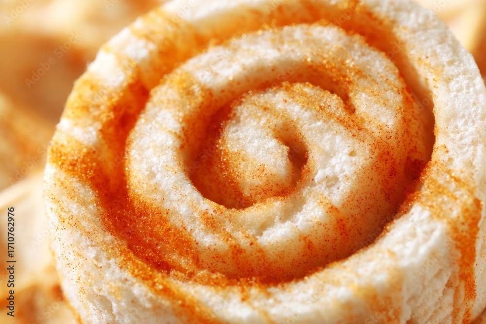Fototapeta premium A cinnamon roll with a brown and white swirl. iscream concept.