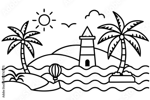 island with palm trees