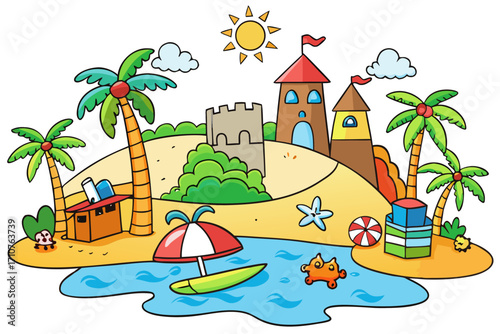 island with palm trees