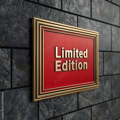 A framed sign reading 