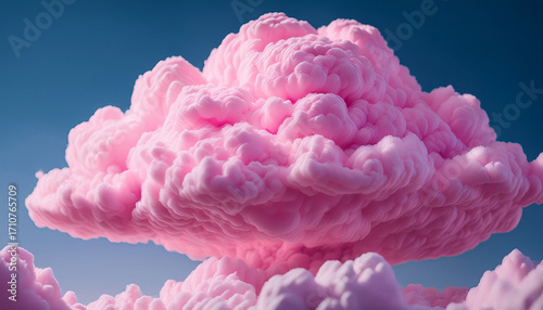 Pink Cloud Of Joy A Cheerful Pink Cloud Illustration Designed To Bring Smiles And Evoke Feelings Of Peace And Tranquility